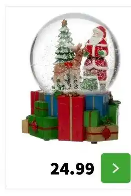 Intratuin Intratuin sneeuwbol kerstman 12 x 14 x 16 cm aanbieding