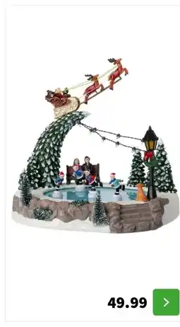 Intratuin Intratuin kerstdorp schaatsbaan met slee 26,3 x 20,3 x 25,8 cm aanbieding