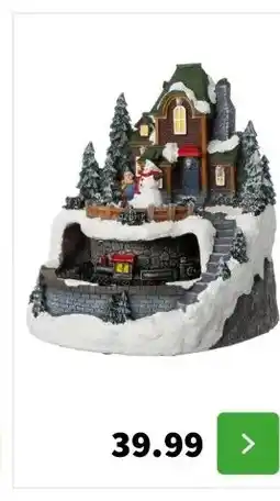 Intratuin Intratuin kerstdorp huis en trein 21,8 x 21,7 x 24,5 cm aanbieding