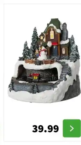Intratuin Intratuin kerstdorp huis en trein 21,8 x 21,7 x 24,5 cm aanbieding