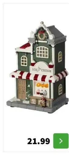 Intratuin Intratuin kersthuisje ijswinkel 14,5 x 11 x 24 cm aanbieding