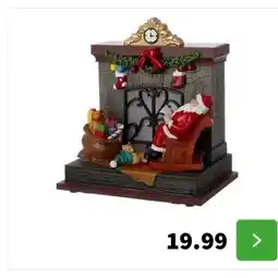 Intratuin Intratuin kersttafereel kersthaard bruin / rood 16 x 11,5 x 17,5 cm aanbieding