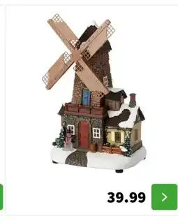 Intratuin Intratuin kersthuisje molen 20,5 x 15 x 33 cm aanbieding