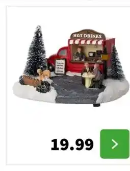 Intratuin Intratuin kerstdorpminiatuur hot drinks truck (drankkraam) 16,3 x 13 x 20,8 cm aanbieding
