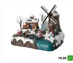 Intratuin Intratuin kerstdorp huis met molen 31 x 22,5 x 25,5 cm aanbieding