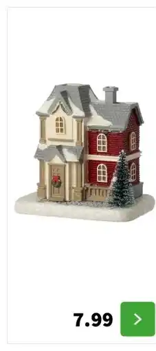 Intratuin Intratuin kersthuisje huis met kerstboom 11,5 x 8 x 11 cm aanbieding
