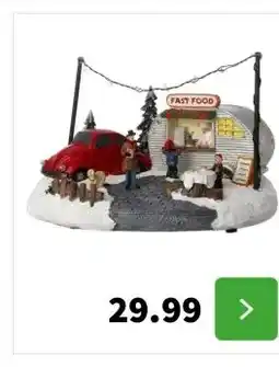 Intratuin Intratuin kerstdorpminiatuur fast food trailer (eetkraam) 21,3 x 16,1 x 26,3 cm aanbieding