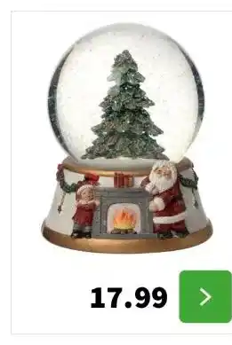 Intratuin Intratuin sneeuwbol kerstman bij openhaard D 11 H 15 cm aanbieding