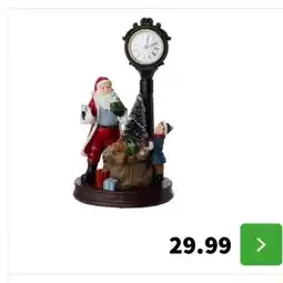 Intratuin Intratuin kerstdorpminiatuur kerstman met klok 20,8 x 17,5 x 34,7 cm aanbieding