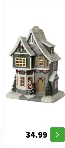 Intratuin Intratuin kersthuisje huis met vrouw 21,5 x 14,5 x 28,5 cm aanbieding