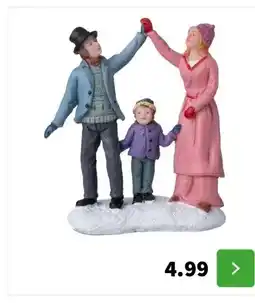 Intratuin Intratuin kerstdorpminiatuur vader moeder en kind 5,7 x 2,8 x 7,2 cm aanbieding