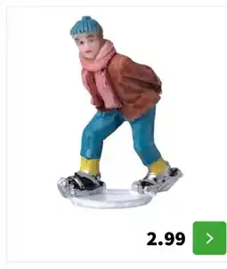 Intratuin Intratuin kerstdorpminiatuur schaatsende jongen 2 x 1,9 x 4,7 cm aanbieding