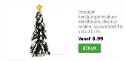 Intratuin Intratuin kerstdorpminiatuur kerstboom, diverse maten, bijvoorbeeld 8 x 8 x 21 cm aanbieding