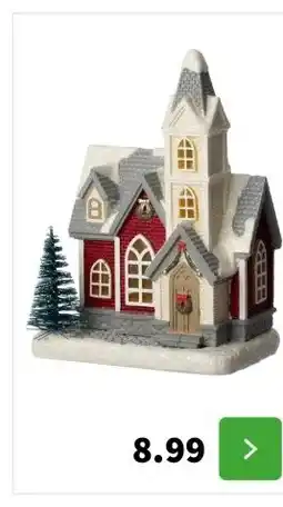 Intratuin Intratuin kersthuisje kerkgebouw 11,5 x 8 x 16 cm aanbieding