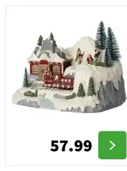 Intratuin Intratuin kerstdorp treinstation 28 x 21 x 19,5 cm aanbieding