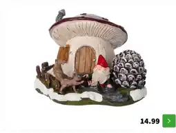 Intratuin Intratuin kerstdorpminiatuur kabouter paddestoel 19,5 x 14,5 x 13,5 cm aanbieding