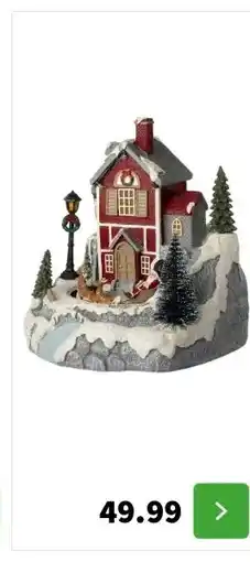 Intratuin Intratuin kersthuisje kerstman op trein 23,5 x 22 x 22,5 cm aanbieding