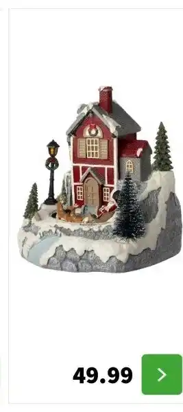 Intratuin Intratuin kersthuisje kerstman op trein 23,5 x 22 x 22,5 cm aanbieding