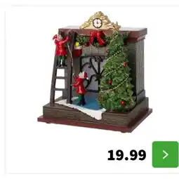 Intratuin Intratuin kersttafereel kersthaard bruin / groen 16 x 11,5 x 17,5 cm aanbieding