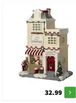 Intratuin Intratuin kersthuisje koffiebar 20,5 x 13,8 x 27,5 cm aanbieding