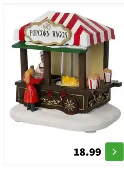 Intratuin Intratuin kersthuisje popcornkraam 14 x 9,5 x 14 cm aanbieding