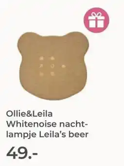 Prenatal Ollie&LeilaWhitenoise nacht- lampje Leila's beer aanbieding