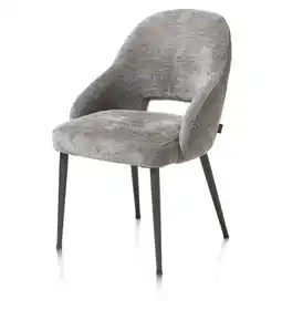 Henders & Hazel Nikolas, eetkamerstoel - 4-pootjes - graphite - stof Enzo - grijs aanbieding