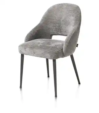 Henders & Hazel Nikolas, eetkamerstoel - 4-pootjes - graphite - stof Enzo - grijs aanbieding
