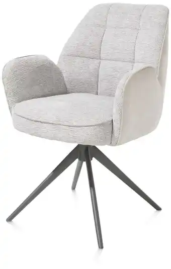 Henders & Hazel Bell, armstoel - graphiet frame - draaibaar - pocket - combi Calabria / Vada - Kiezel aanbieding