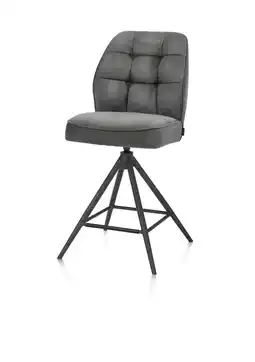 Henders & Hazel Bell, barstoel - graphiet frame - draaibaar - pocket - stof Calabria - Antraciet aanbieding