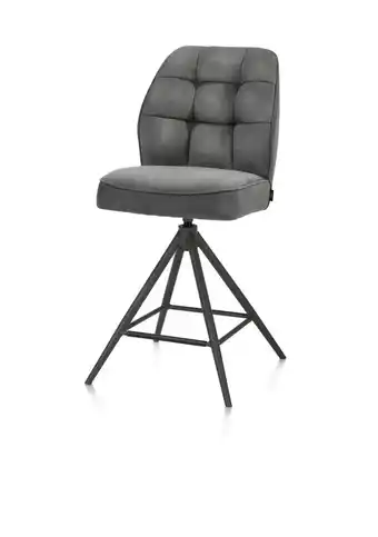 Henders & Hazel Bell, barstoel - graphiet frame - draaibaar - pocket - stof Calabria - Antraciet aanbieding