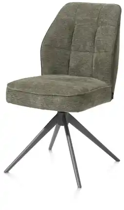 Henders & Hazel Bell, eetkamerstoel - graphiet frame - draaibaar - pocket - combi Calabria / Vada - mosgroen aanbieding