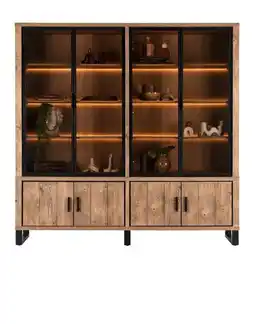 Henders & Hazel Pavarotti, buffet 210 cm - 4-deuren + 4-glasdeuren (+ LED) aanbieding