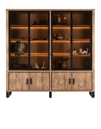 Henders & Hazel Pavarotti, buffet 210 cm - 4-deuren + 4-glasdeuren (+ LED) aanbieding