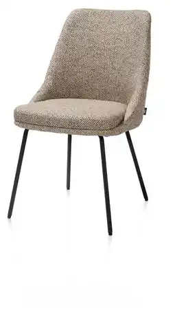 Henders & Hazel Isaac, eetkamerstoel - 4-pootjes - rough off black - stof Bellini - Groen aanbieding