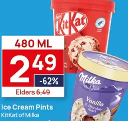 Butlon Ice Cream Pints KitKat of Milka aanbieding