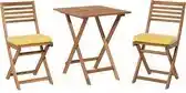 Praxis Beliani Bistroset Fiji Bruin, Wit, Geel 60x60x84 Cm aanbieding