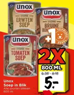 Vomar Voordeelmarkt Unox Soep in Blik aanbieding