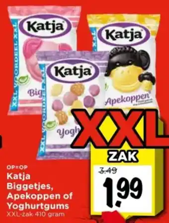 Vomar Voordeelmarkt Katja Biggetjes, Apekoppen of Yoghurtgums aanbieding