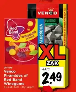 Vomar Voordeelmarkt Venco Piramides of Red Band Winegums aanbieding