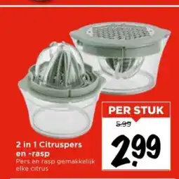 Vomar Voordeelmarkt 2 in 1 Citruspers en -rasp aanbieding