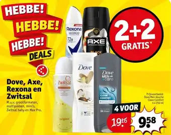 Kruidvat Dove Axe Rexona en Zwitsal aanbieding