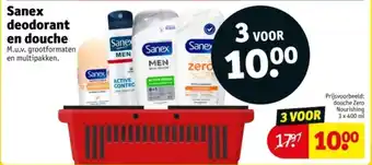 Kruidvat Sanex deodorant en douche aanbieding