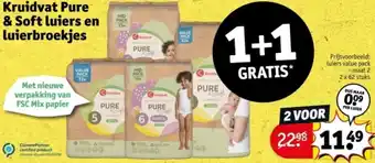 Kruidvat Kruidvat Pure & Soft luiers en luierbroekjes aanbieding