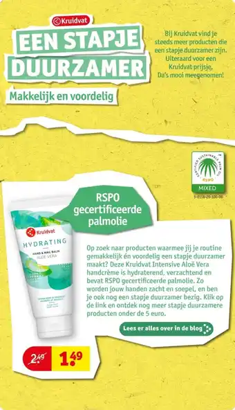 Kruidvat Kruidvat Hydrating Hand & nail balm aloe vera aanbieding