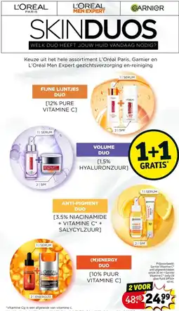 Kruidvat Keuze uit het hele assortiment L'Oréal Paris, Garnier en L'Oréal Men Expert gezichtsverzorging en-reiniging aanbieding