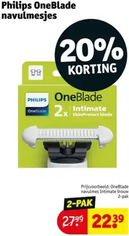 Kruidvat Philips OneBlade navulmesjes aanbieding