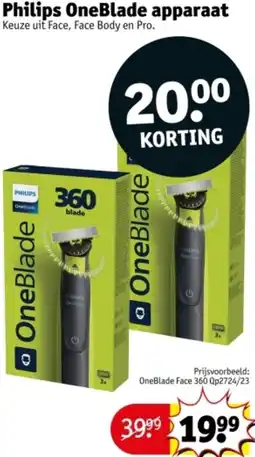 Kruidvat Philips OneBlade apparaat aanbieding