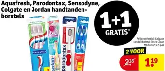 Kruidvat Aquafresh, Parodontax, Sensodyne, Colgate en Jordan handtandenborstels aanbieding