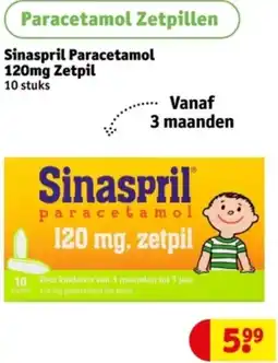 Kruidvat Sinaspril Paracetamol 120mg Zetpil aanbieding